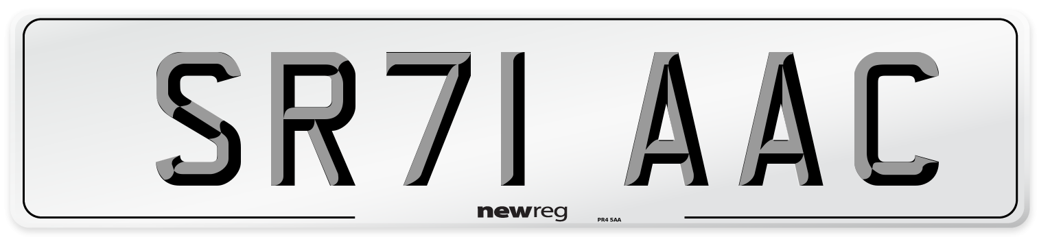 SR71 AAC Number Plate from New Reg
